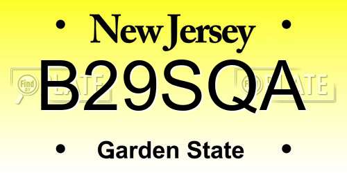 B29SQA New Jersey License Plate