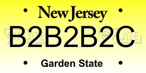 B2B2B2C New Jersey License Plate