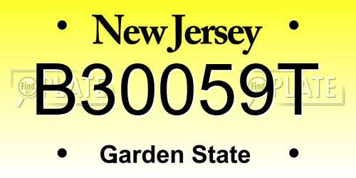B30059T New Jersey License Plate
