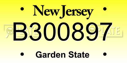 B300897 New Jersey License Plate