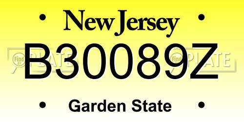 B30089Z New Jersey License Plate