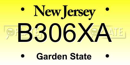 B306XA New Jersey License Plate