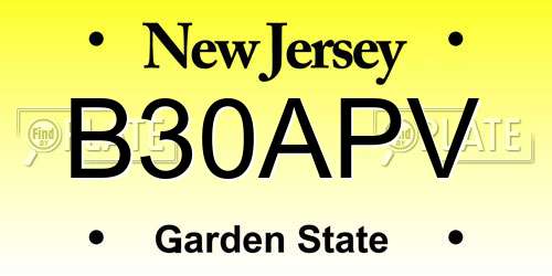 B30APV New Jersey License Plate