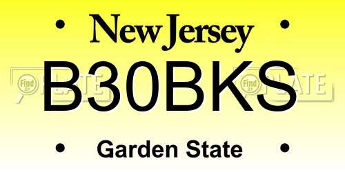B30BKS New Jersey License Plate