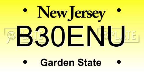 B30ENU New Jersey License Plate