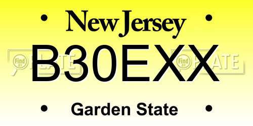 B30EXX New Jersey License Plate