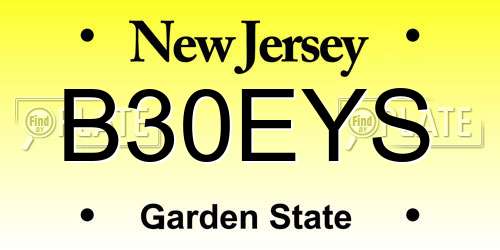B30EYS New Jersey License Plate