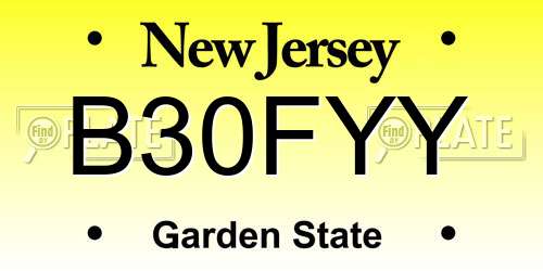 B30FYY New Jersey License Plate