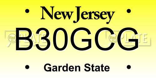 B30GCG New Jersey License Plate