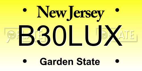 B30LUX New Jersey License Plate