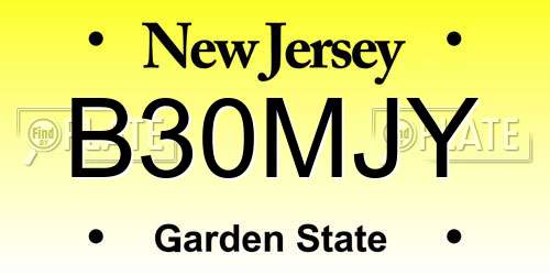 B30MJY New Jersey License Plate