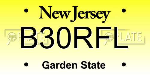 B30RFL New Jersey License Plate