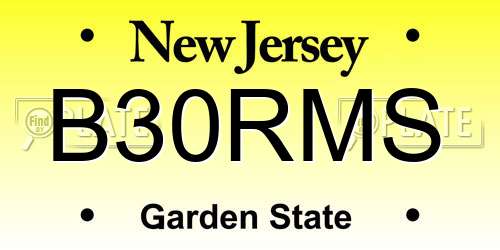 B30RMS New Jersey License Plate