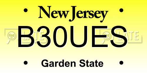 B30UES New Jersey License Plate