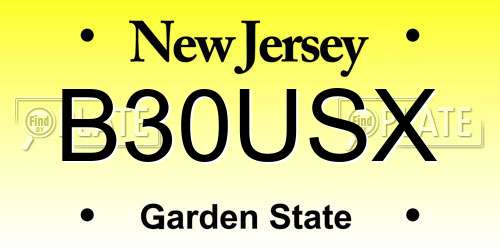 B30USX New Jersey License Plate