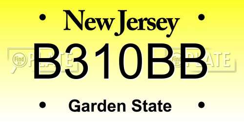 B310BB New Jersey License Plate