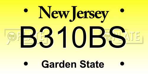B310BS New Jersey License Plate