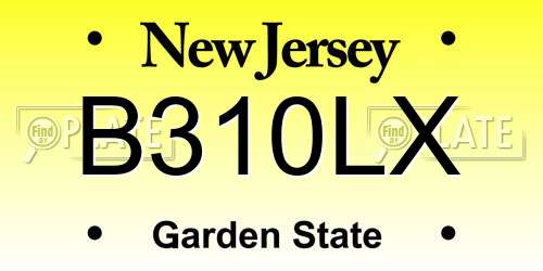 B310LX New Jersey License Plate