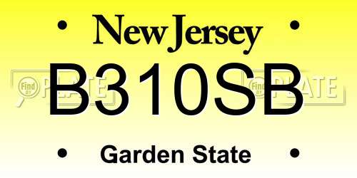 B310SB New Jersey License Plate