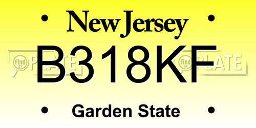 B318KF New Jersey License Plate