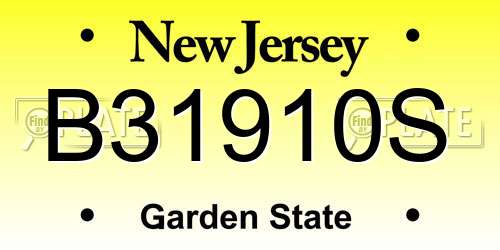 B31910S New Jersey License Plate