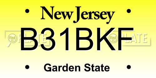 B31BKF New Jersey License Plate