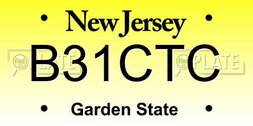 B31CTC New Jersey License Plate