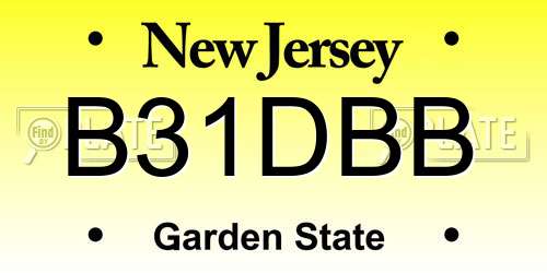 B31DBB New Jersey License Plate