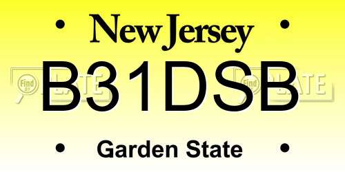 B31DSB New Jersey License Plate