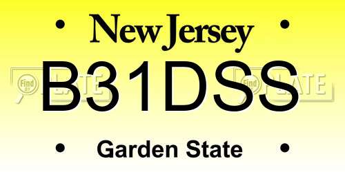 B31DSS New Jersey License Plate