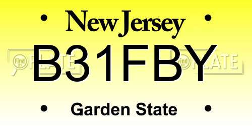 B31FBY New Jersey License Plate