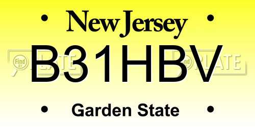 B31HBV New Jersey License Plate