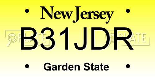 B31JDR New Jersey License Plate