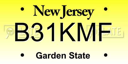 B31KMF New Jersey License Plate