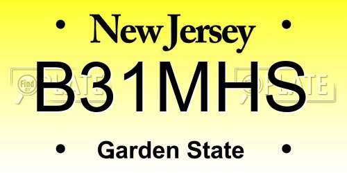 B31MHS New Jersey License Plate