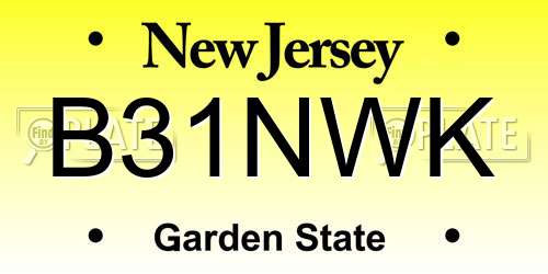 B31NWK New Jersey License Plate