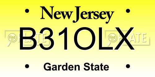 B31OLX New Jersey License Plate