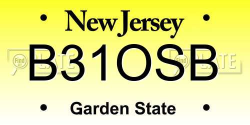 B31OSB New Jersey License Plate