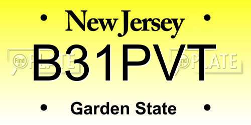 B31PVT New Jersey License Plate