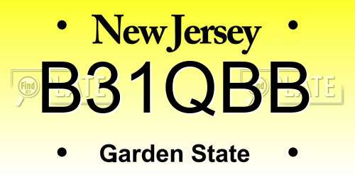 B31QBB New Jersey License Plate
