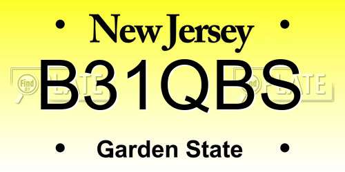 B31QBS New Jersey License Plate