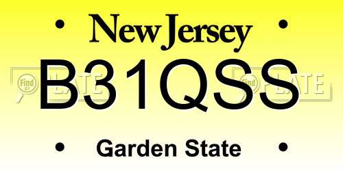 B31QSS New Jersey License Plate
