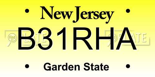 B31RHA New Jersey License Plate