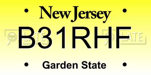 B31RHF New Jersey License Plate