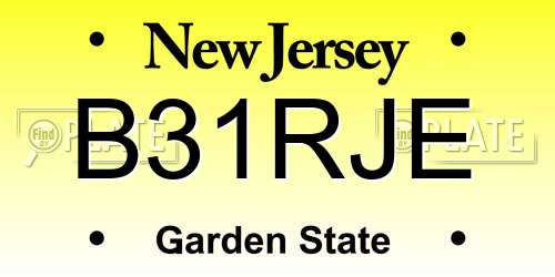 B31RJE New Jersey License Plate