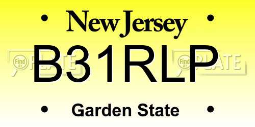 B31RLP New Jersey License Plate