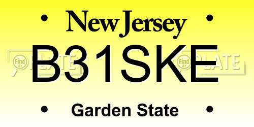 B31SKE New Jersey License Plate