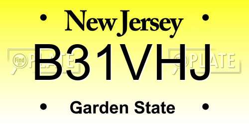 B31VHJ New Jersey License Plate