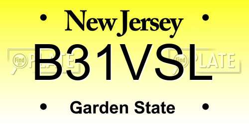 B31VSL New Jersey License Plate