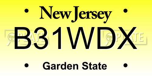 B31WDX New Jersey License Plate